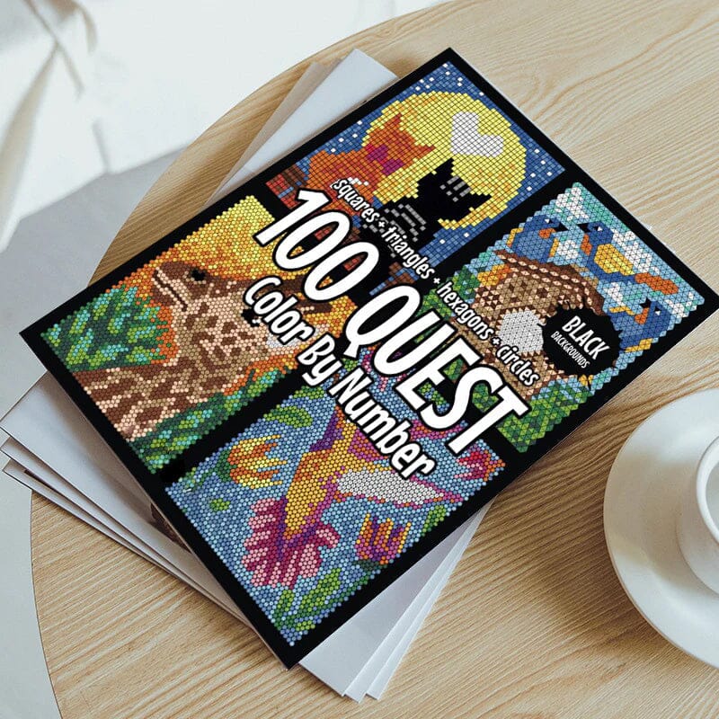 100 QUEST krāsojamā grāmata ar cipariem