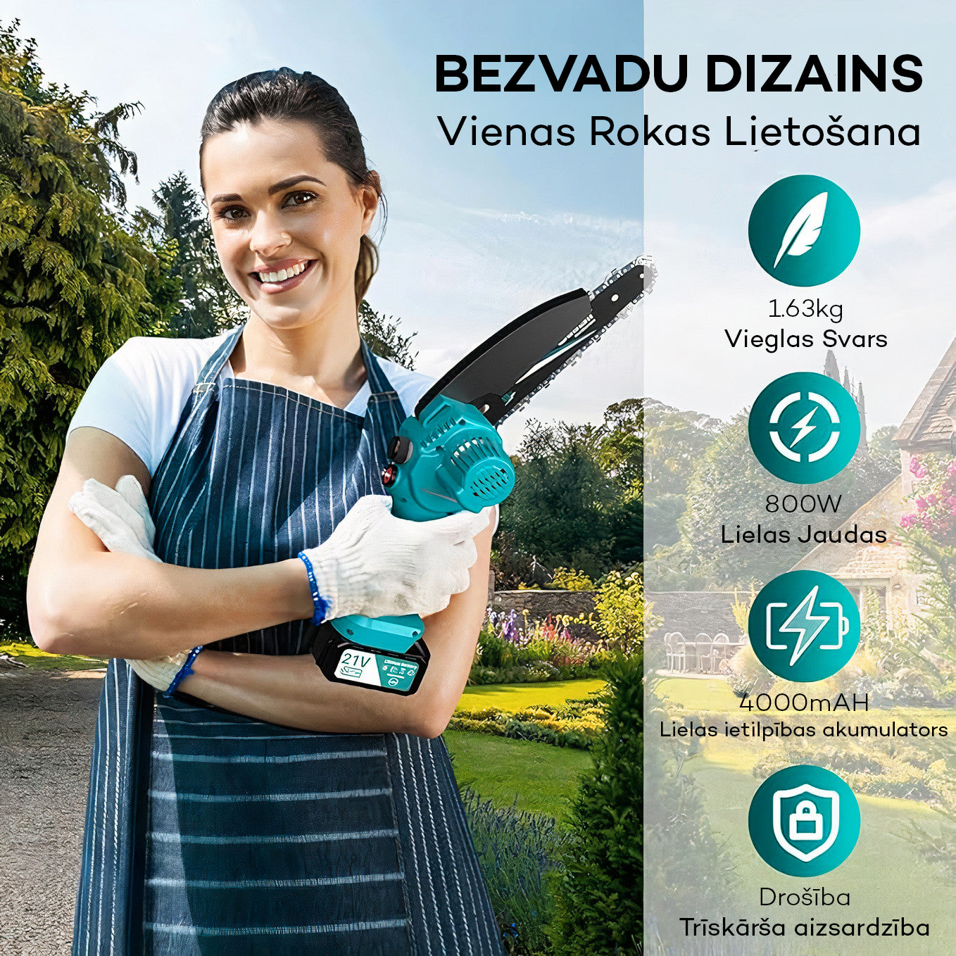 SeeSii® Mini bezvadu ķēdes zāģis: spēcīgs, pārnēsājams un daudzveidīgs lietošanā!