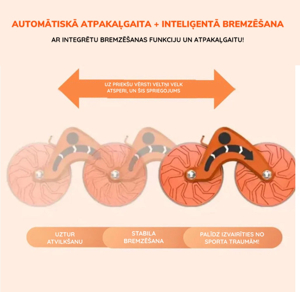 "ProTrainer™" - trenažieris uz riteņiem, kas ļauj ātri iegūt spēcīgu vēderpresi