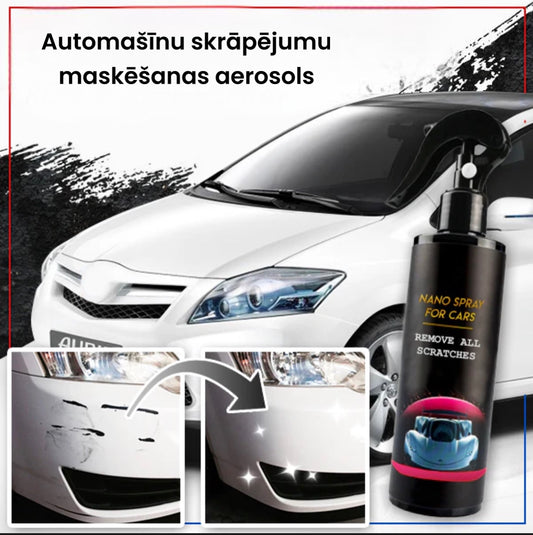 Skrāpējumu maskēšanas aerosols automašīnām