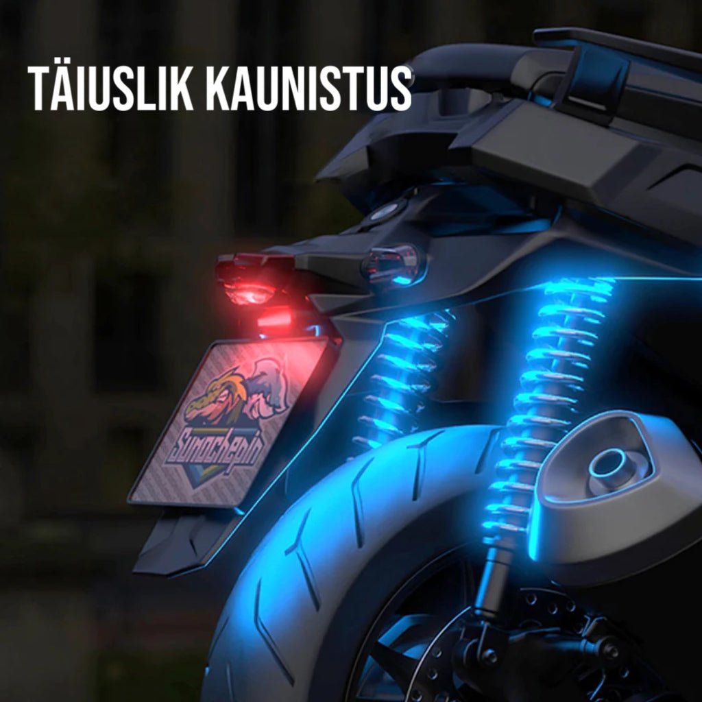 7 krāsu bezvadu LED zibspuldze motocikliem, velosipēdiem un automašīnām