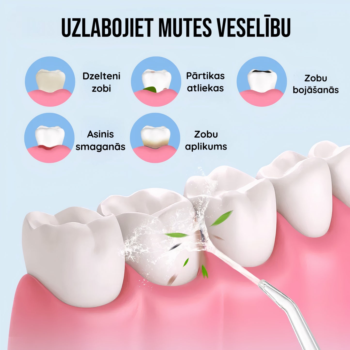 DentaJet™ bezvadu mutes dobuma irigators