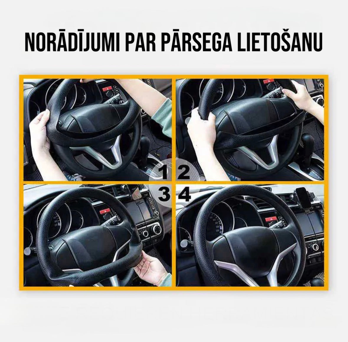 Silikona auto stūres rata pārsegs