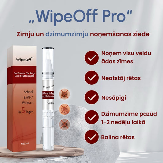 “WipeOff™” dzimumzīmju un ādas plankumu noņemšanas ziede