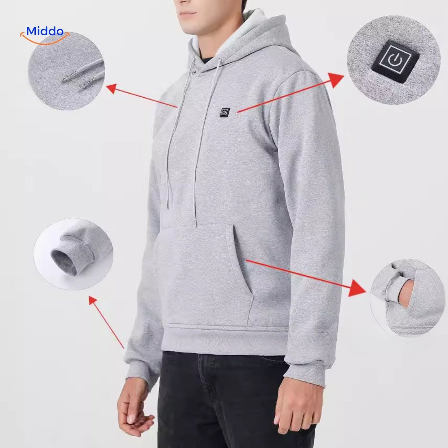 Hoodie | USB apsilde, siltums ārā un elastīgs brīvdienu stils!