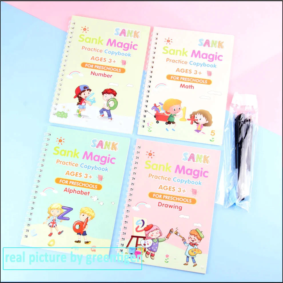 "Magic Practice Books" vairākkārt lietojams kopēšanas komplekts bērniem (vecumā no 3 gadiem)