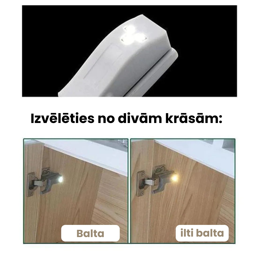 Automātiska LED gaisma skapjiem 10 gab.