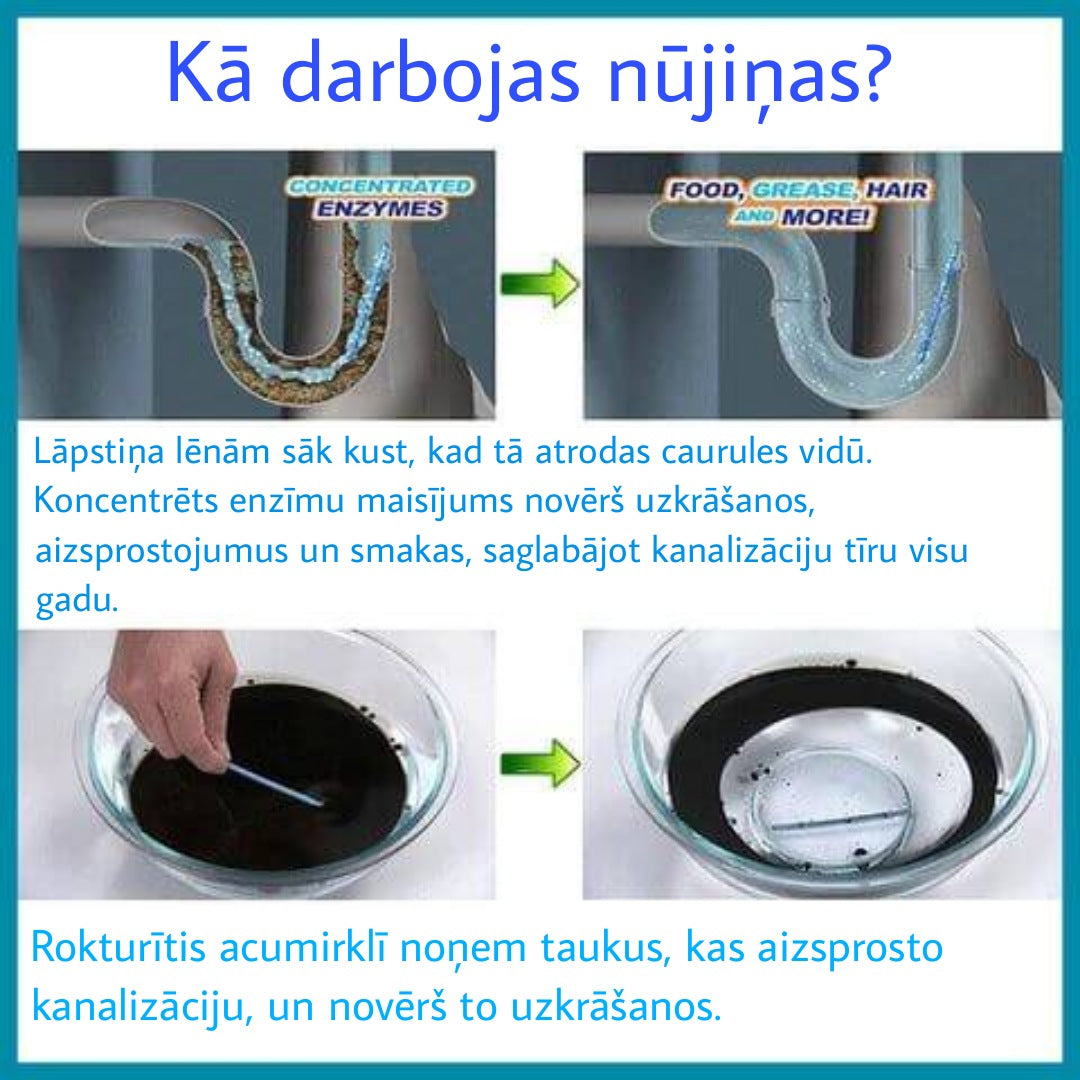 "Cleaner Sticks"- kanalizācijas cauruļu tīrīšanai (12 gab.)